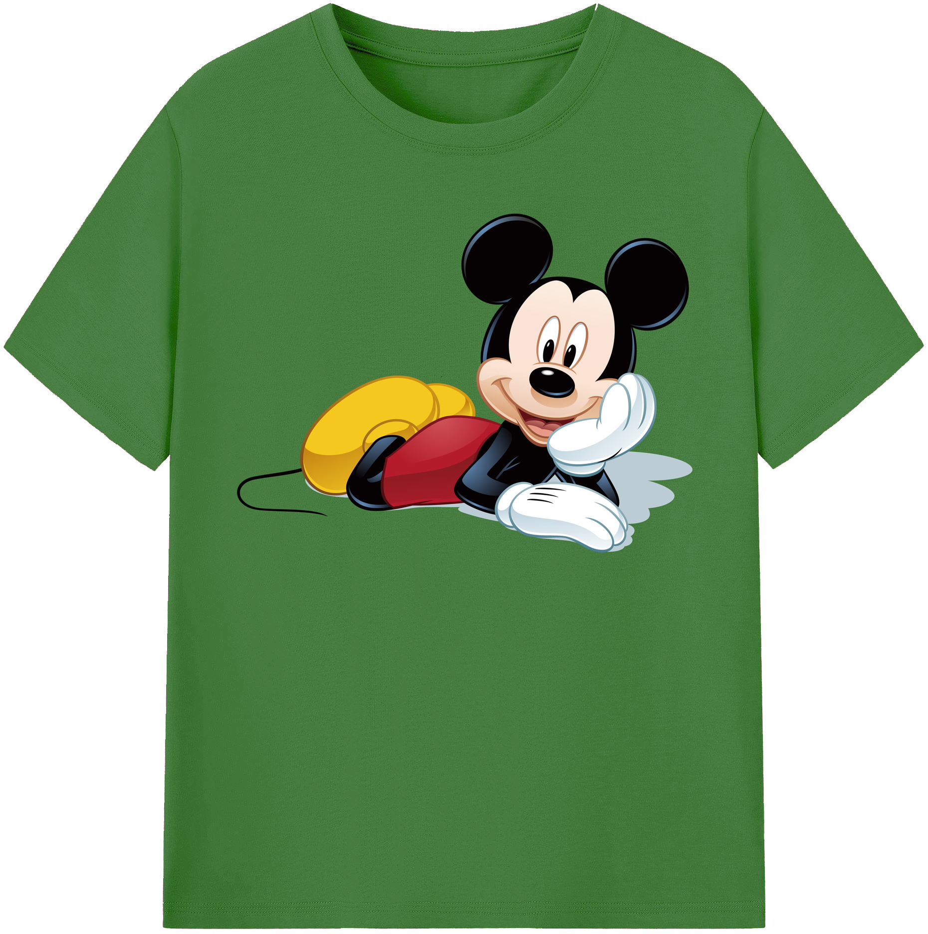 （画像用） ミッキーマウス Mickey Mouse レディースカジュアルプリントTシャツ（綿100％）